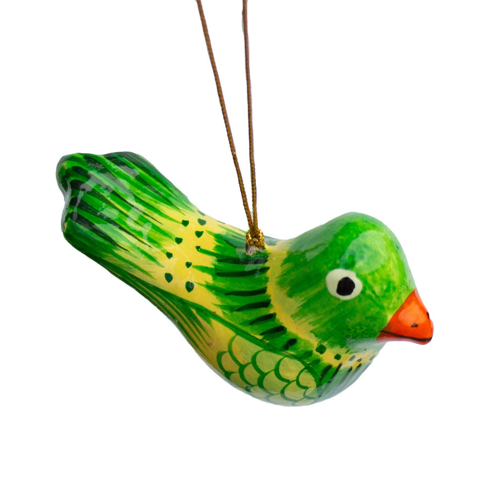 Hand Painted Chickadee Bird Ornament Recycled Paper Mache