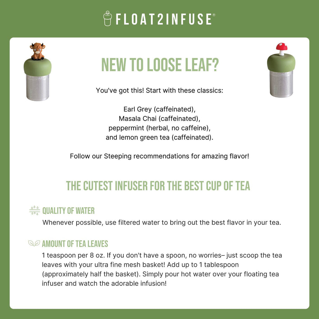 Red Cardinal | Floating Tea Infuser | Green Base | Red Bird