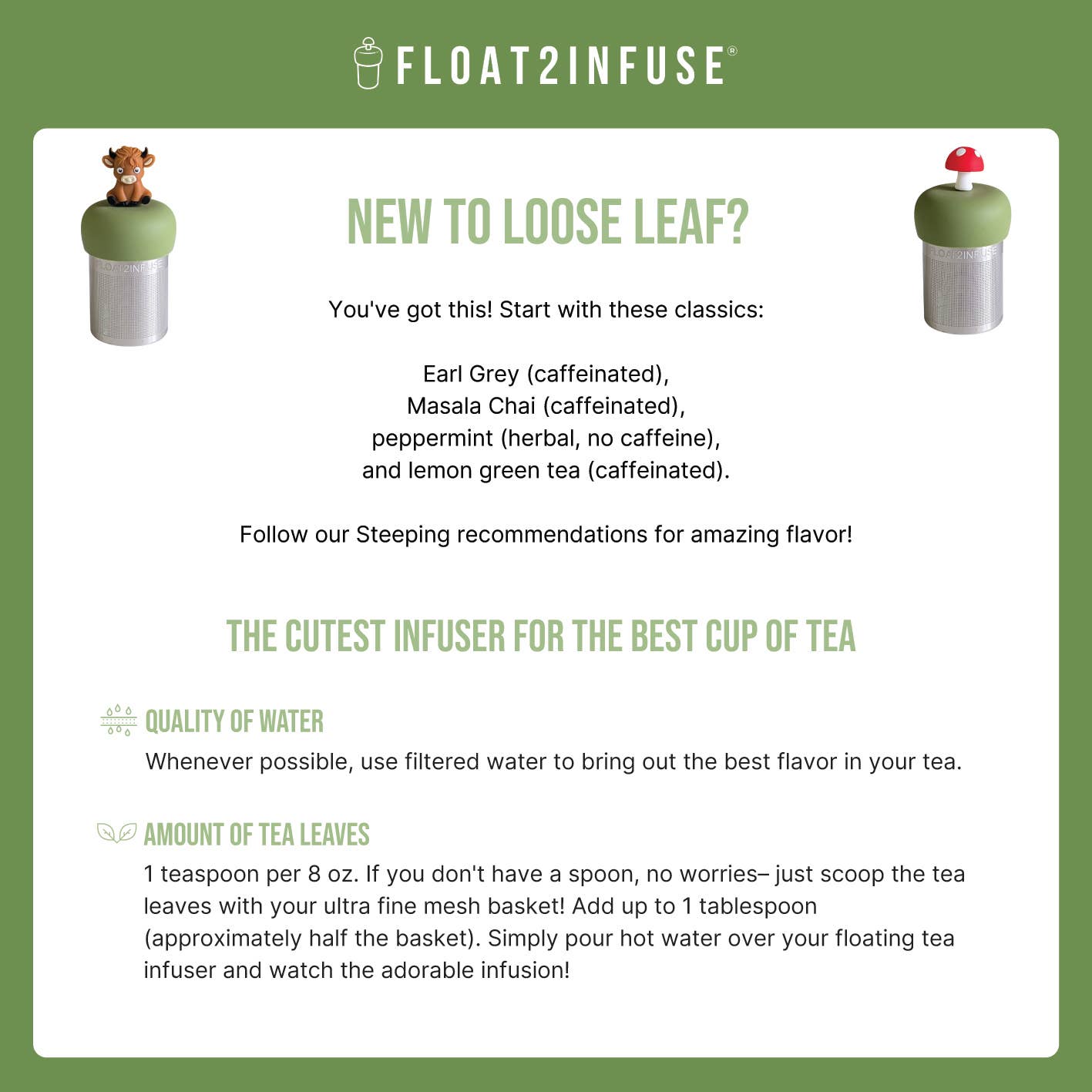Red Cardinal | Floating Tea Infuser | Green Base | Red Bird