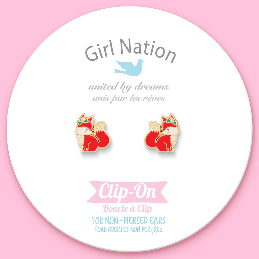 Fancy Fox Clip-on Earrings