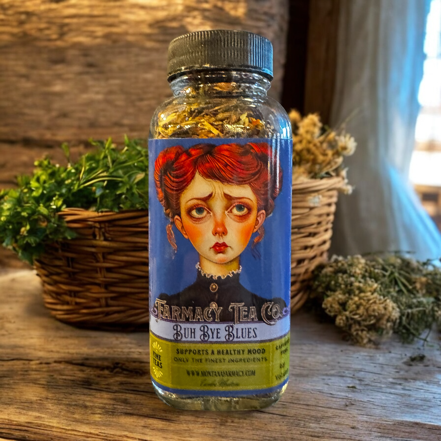 Buh Bye Blues Mental Wellness & Sad Support Vintage Tea