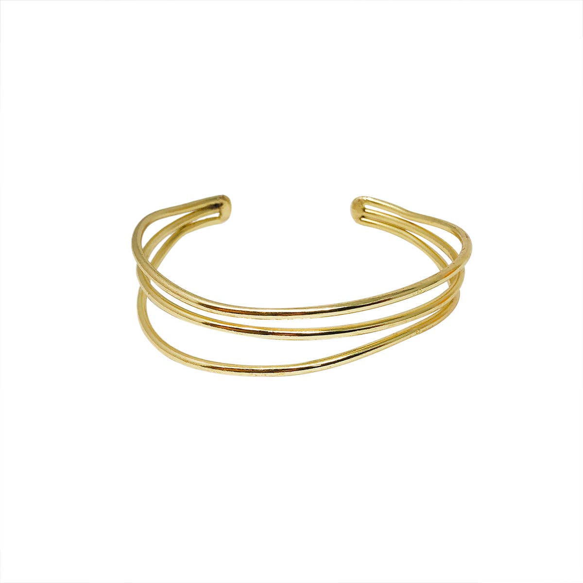 Gold Layered Waves Cuff