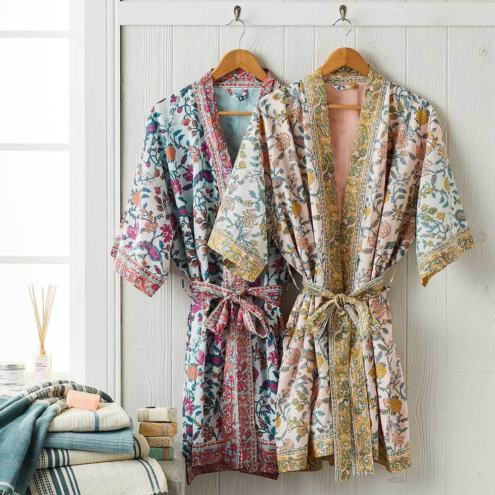 Ahana Block Print Cotton Robe