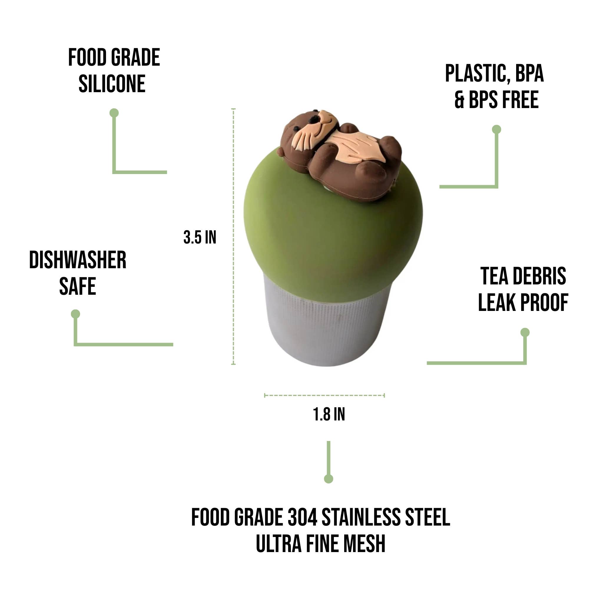 Otter | Floating Tea Steeper | Green Base | Brown Otter