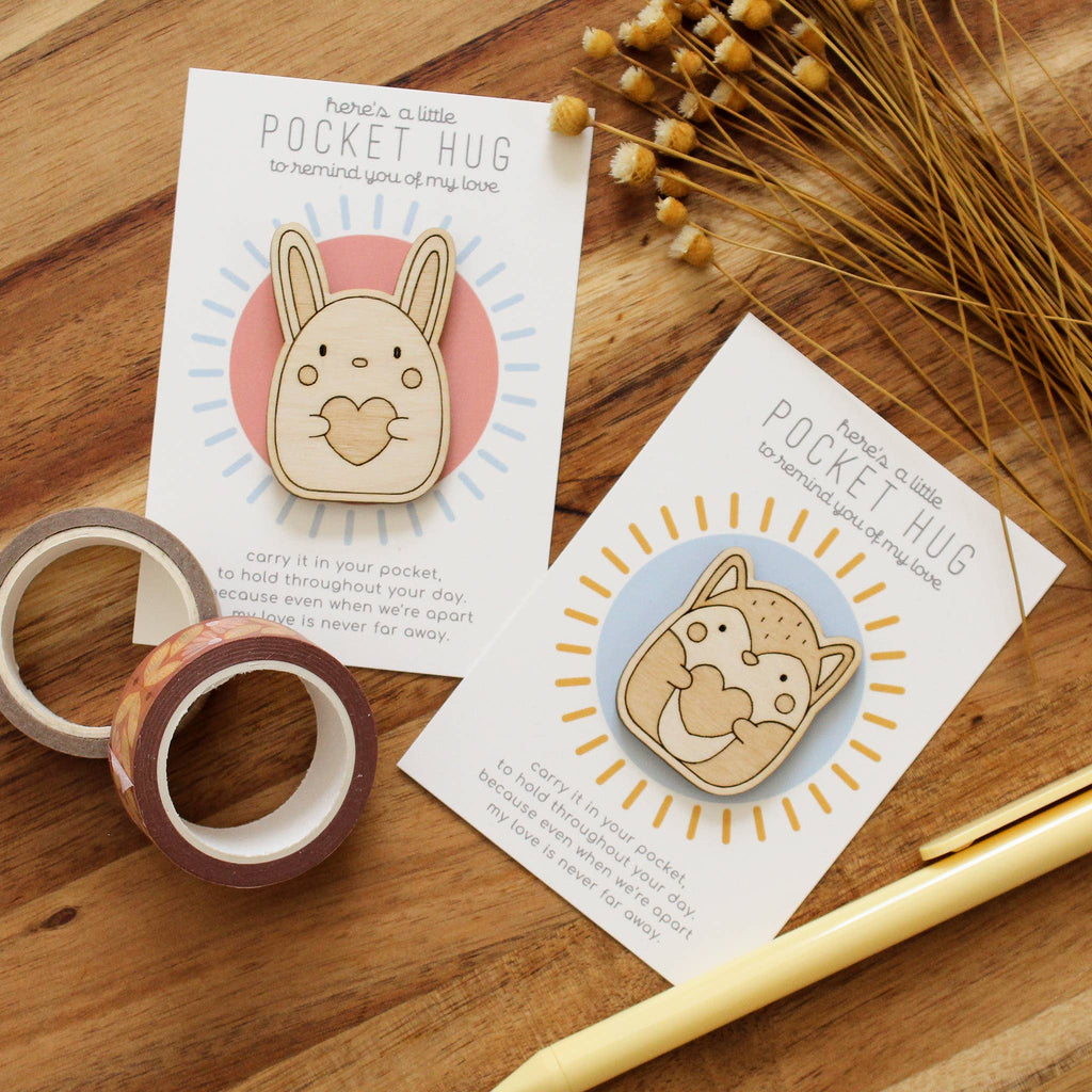 Bunny Wooden Pocket Hug