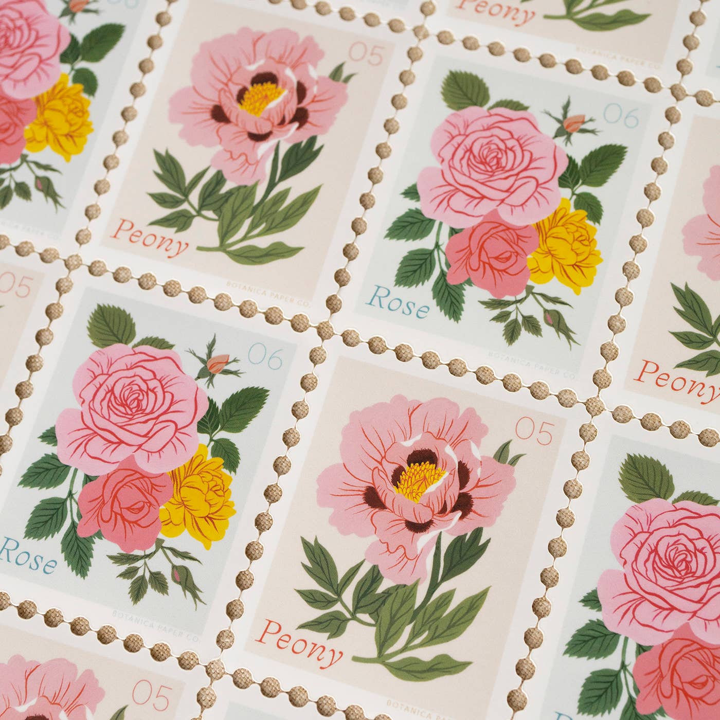 PEONY, MAY FLOWER | STAMP-STYLE VINYL STICKER