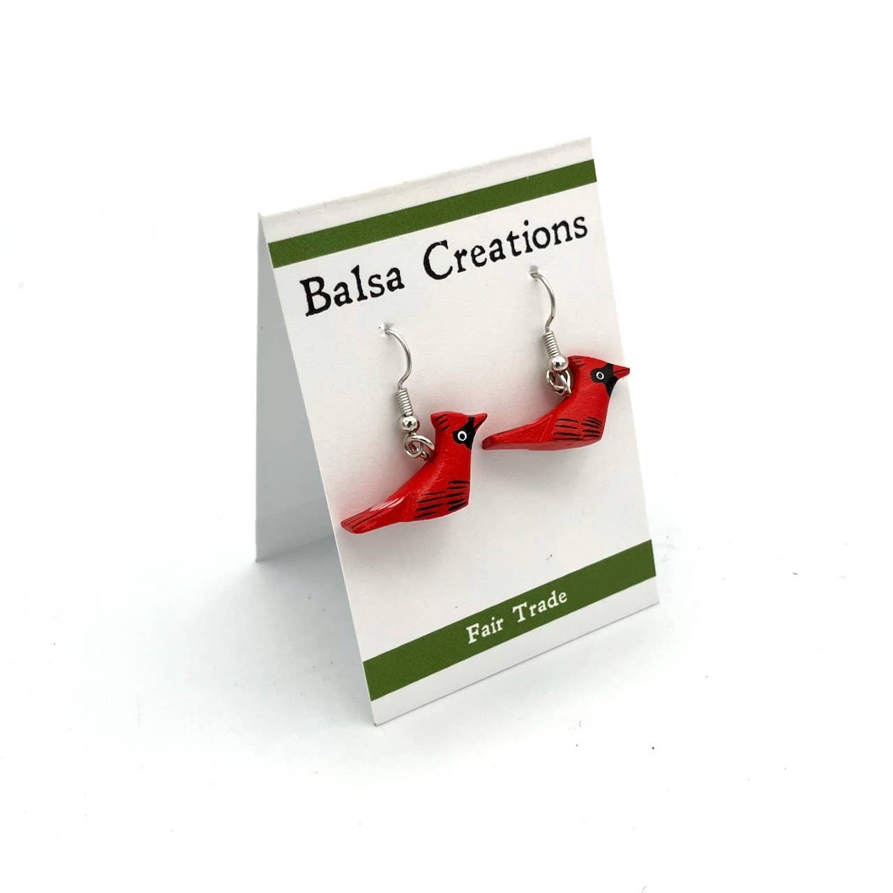 Cardinal Balsa Earrings